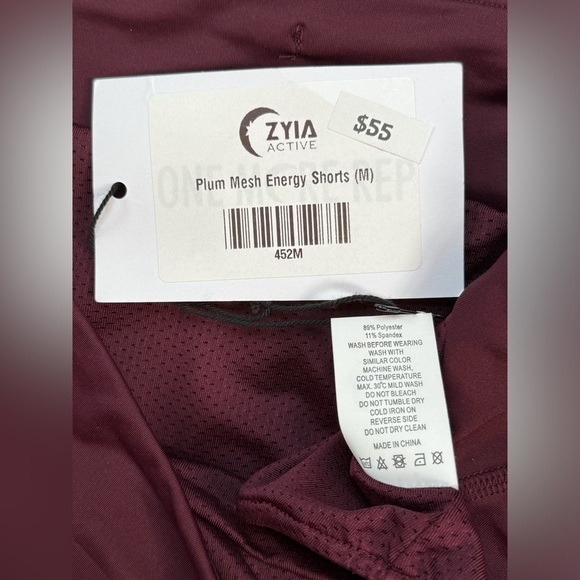 ZYIA Plum Mesh Energy Shorts Medium NWT 452 - Picture 13 of 14